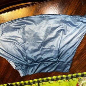 Silky Blue Strapless Top